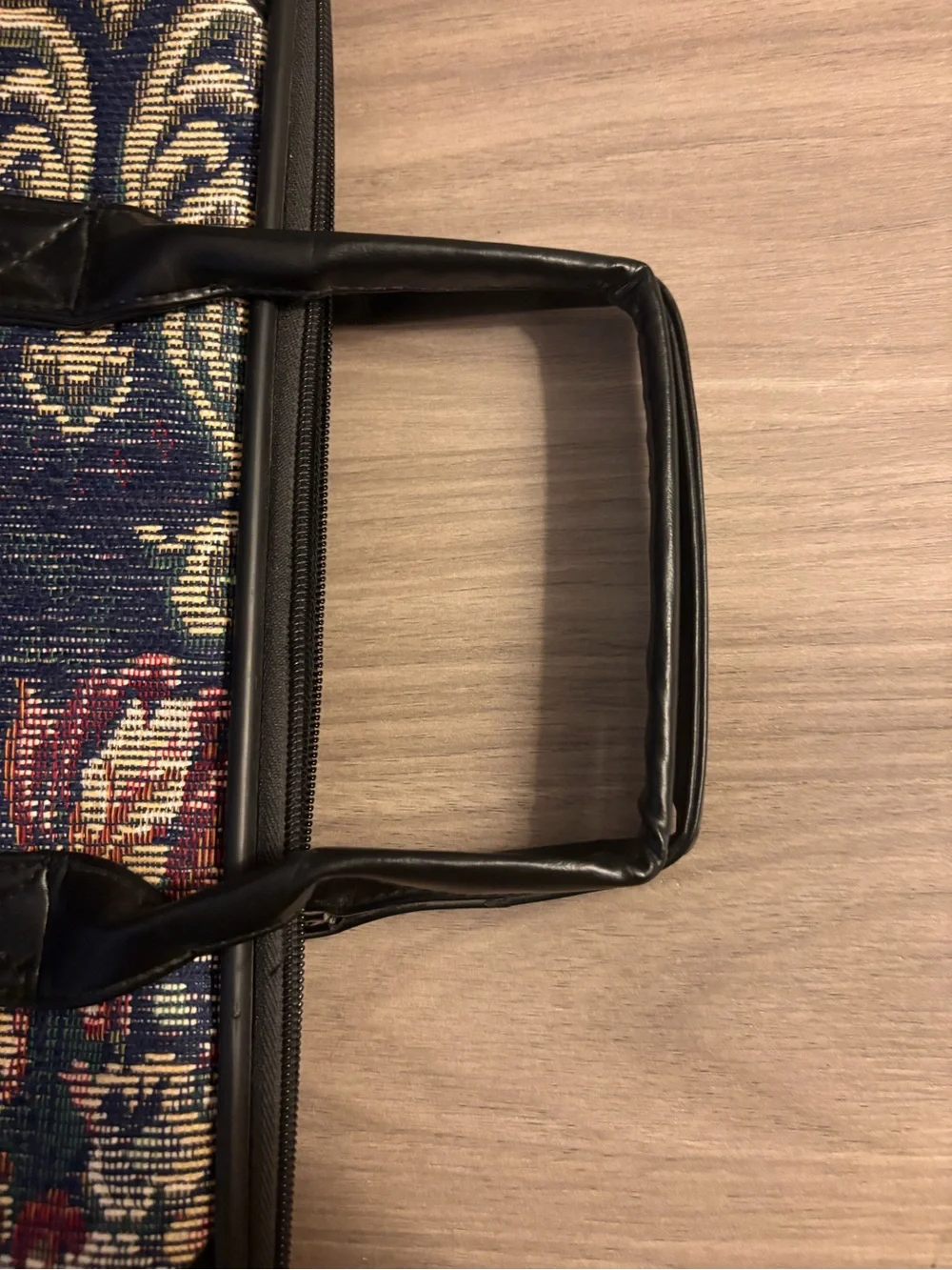 Floral Tapestry Weekender Bag with Leather Handles